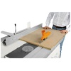 <p><strong>Cutting precision</strong></p><p>Tilting saw unit with a 250 mm blade and a maximum blade projection from table at 90掳 of 80 mm. The saw unit can be raised and tilted using convenient hand-wheels. The anodized aluminum sliding table, with a 1200 mm stroke, slides next to the blade, thus ensuring better cutting precision.</p>