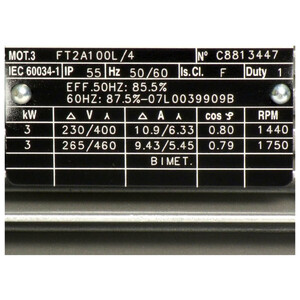 MOTOR 100 B5 P4 3KW 230/400V 50 | 